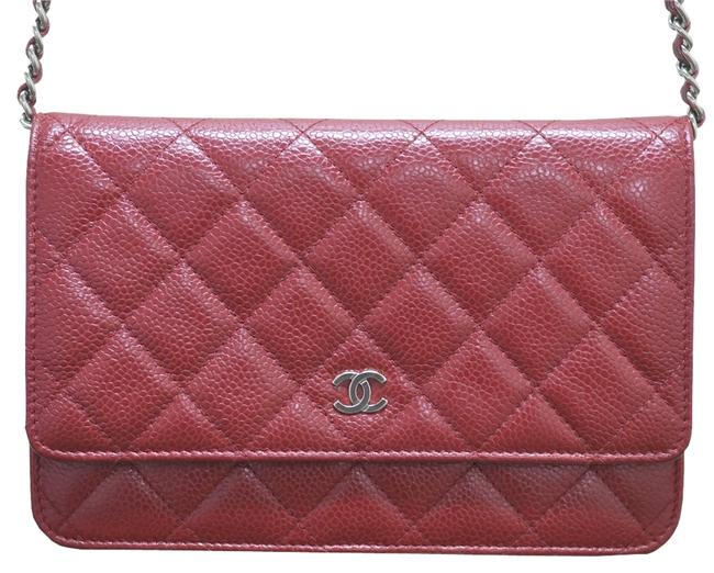 Chanel Wallet on Chain Handbag Red Caviar Leather Cross Body Bag 