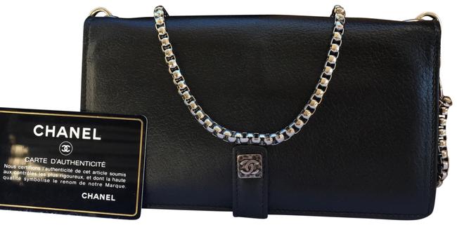 Chanel Wallet on Chain Mattelasse Black Lambskin Leather Cross Body Bag 