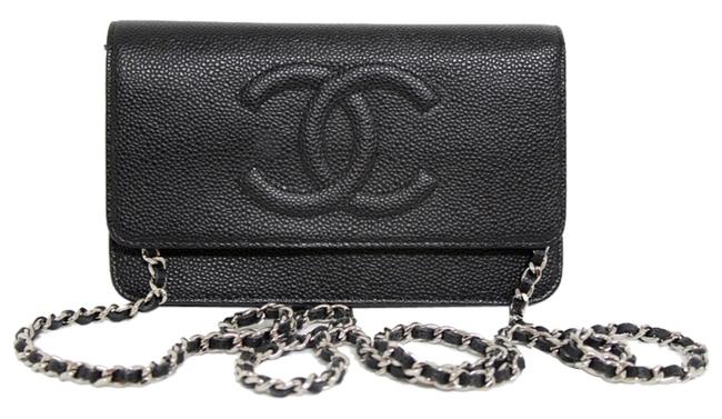 Chanel Messenger New Woc Balck Caviar Black Leather Cross Body Bag 