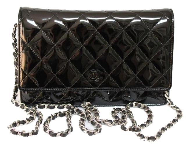 Chanel Messenger New Woc Mini Patent Black Leather Cross Body Bag 