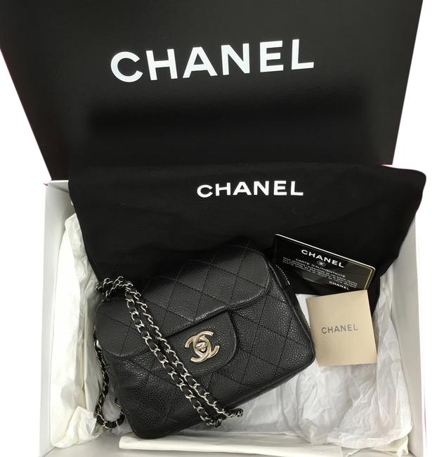 Chanel Mini Flap Woc Black Caviar Leather Cross Body Bag 