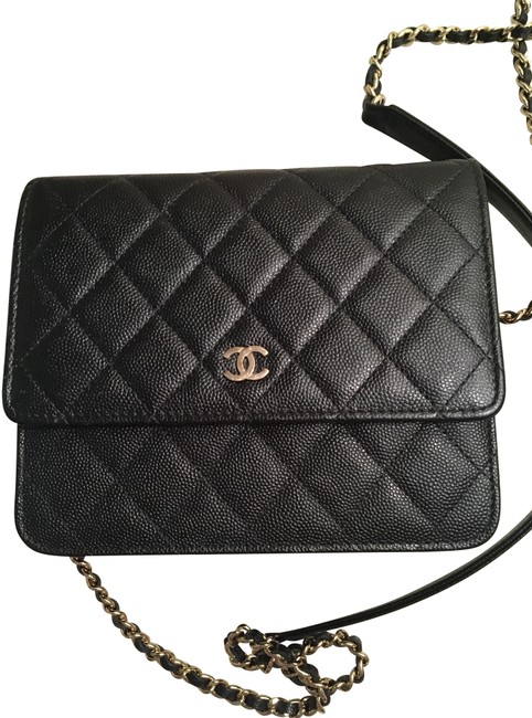 Chanel Wallet on Chain New Square Woc Black Leather Cross Body Bag 