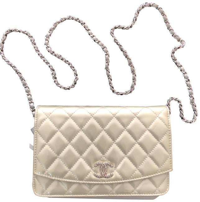 Chanel Wallet on Chain Patent Silver Leather Cross Body Bag 