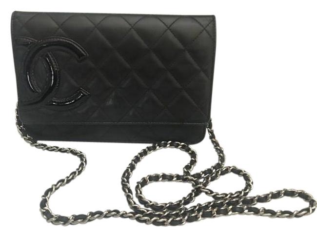 Chanel Wallet on Chain Quilted Black Lambskin Cross Body Bag 