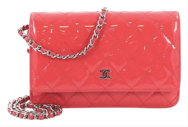 Chanel Wallet on Chain Quilted Red Patent Leather Cross Body Bag 