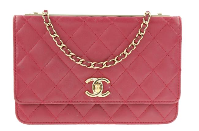 Chanel Quilted Trendy Woc Pink Lambskin Leather Cross Body Bag 