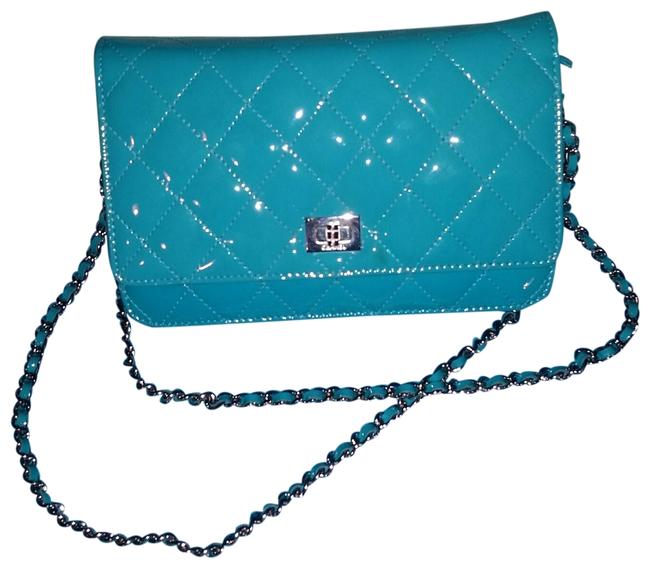 Chanel Wallet on Chain Quilted Woc Turquoise Patent Leather Cross Body Bag 