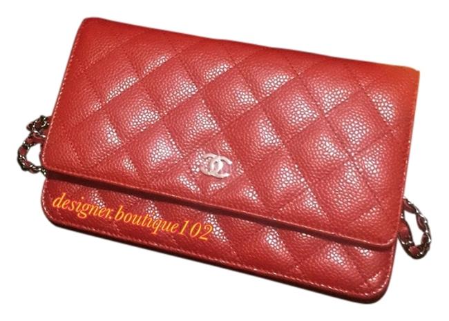 Chanel Red Caviar Cross Body Bag 