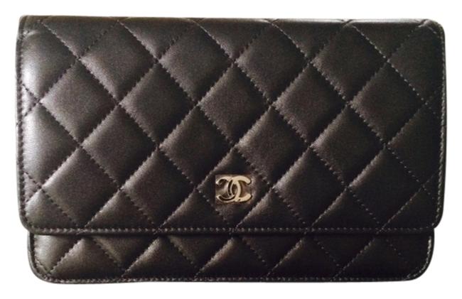 Chanel Woc Shw Black Lambskin Leather Cross Body Bag 
