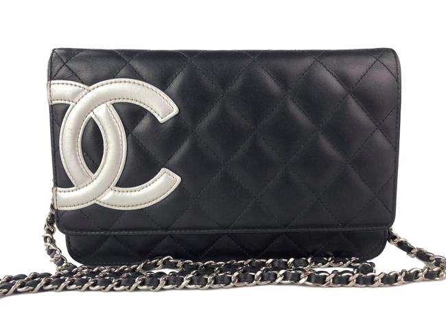 Chanel Wallet on Chain Woc Shw Black Leather Cross Body Bag 