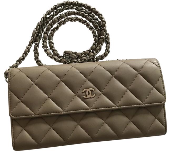 Chanel Wallet on Chain Taupe Lambskin Leather Cross Body Bag 