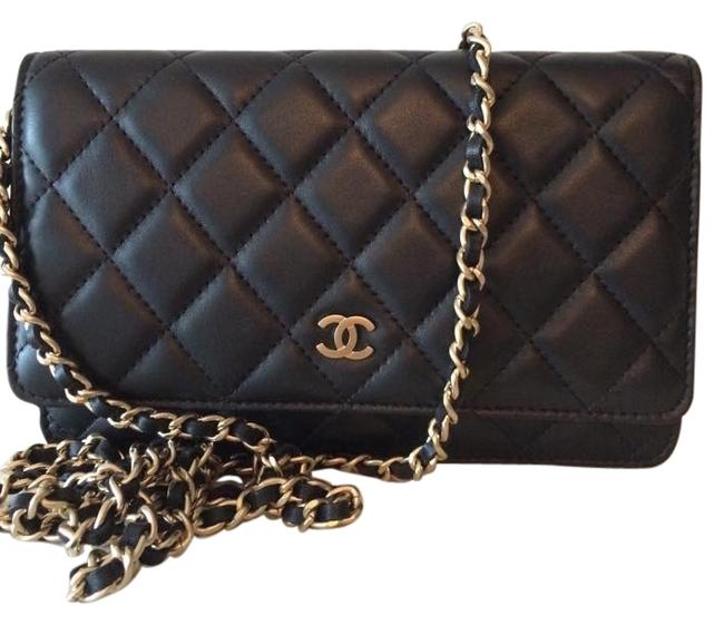 Chanel Woc 'wallet On A Chain' Black Lambskin Cross Body Bag 