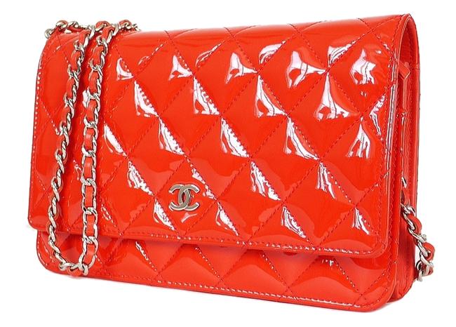 Chanel Shoulder Woc Wallet Red Patent Leather Cross Body Bag 