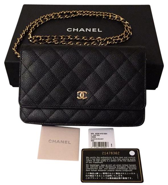 Chanel Wallet on Chain Woc Black Grained Calf Cross Body Bag 
