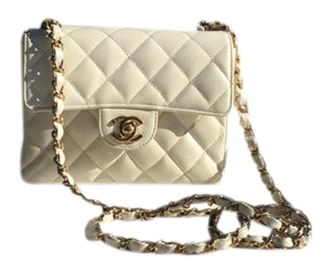 Chanel White Caviar Cross Body Bag 