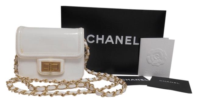 Chanel White Patent Leather Cross Body Bag 