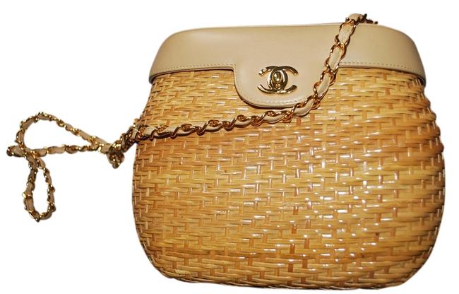 Chanel Wicker Basket Beige Cross Body Bag 
