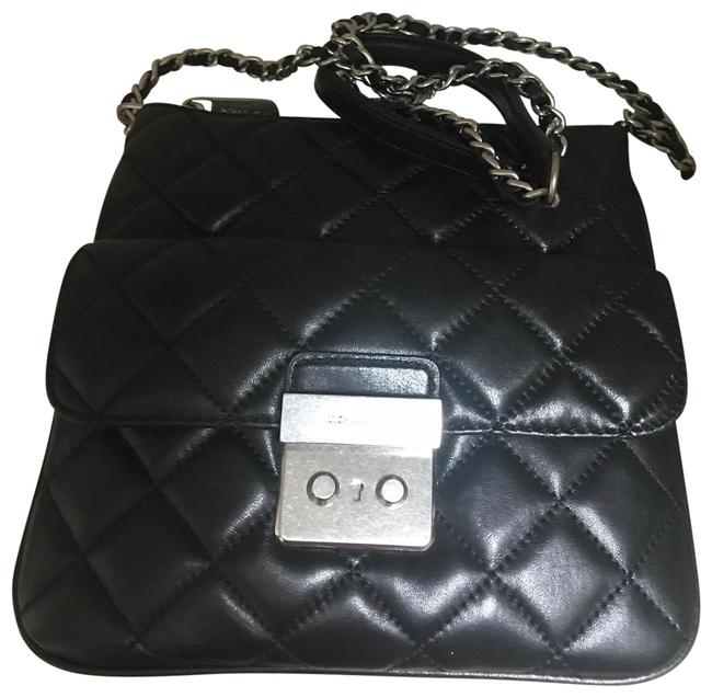 Chanel Michael Kors Sloan Louis Vuitton Black Lambskin Leather Cross Body Bag 