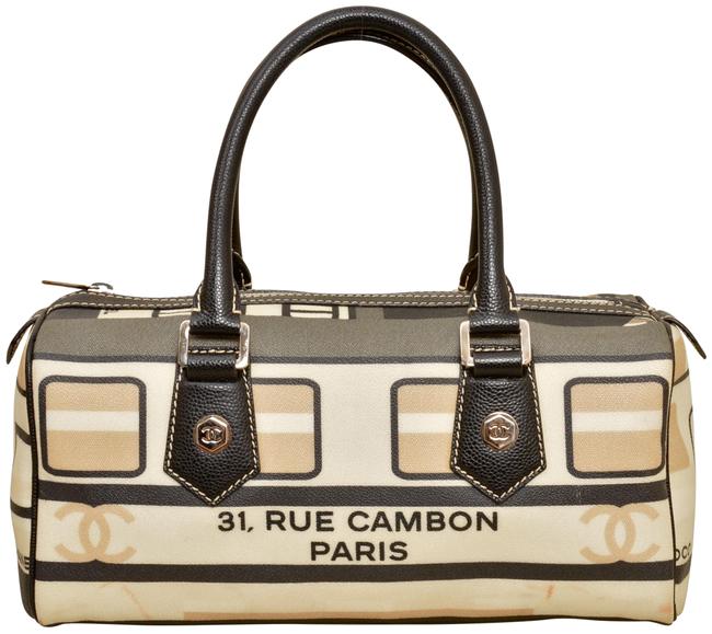 Chanel 125&quot Inch Cruise Line Cream Coated Canvas Satchel 