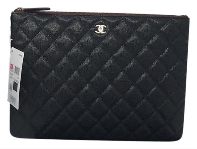 Chanel 19c Pouch Black Caviar Leather Clutch 