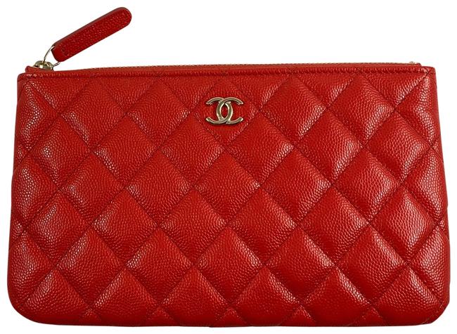Chanel 2020 Wallet Caviar Ghw Red Clutch 