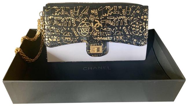 Chanel 255 Reissue Graffiti Paris Collection Croc Clutch 