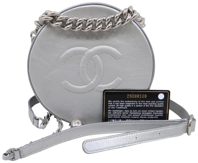 Chanel Bag Round Sliver Calfskin Leather Satchel 