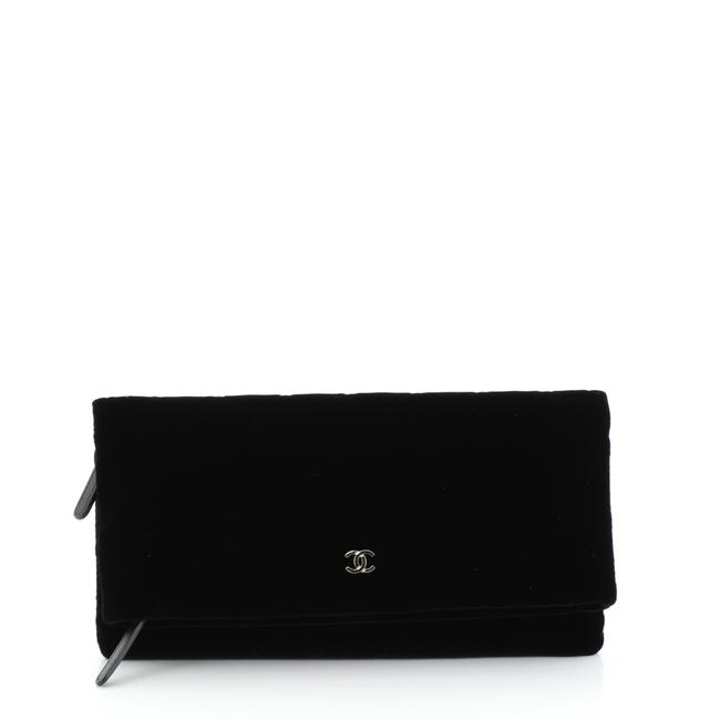 Chanel Beauty Cc Quilted Black Velvet Clutch 