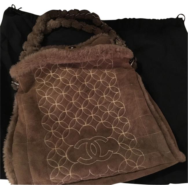 Chanel Beige Faux Lambs Fur Hobo Bag 