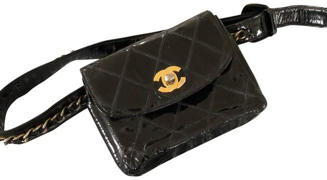 Chanel Belt Bag Black Patent Leather Clutch 