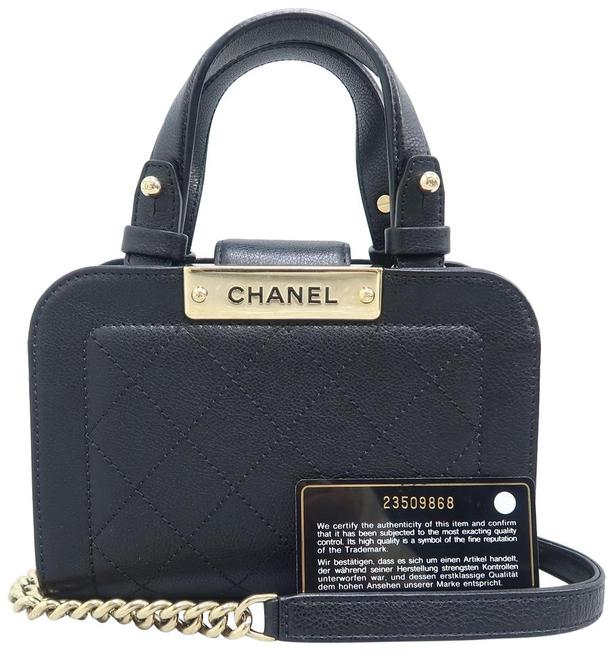 Chanel Black Calfskin Leather Satchel 