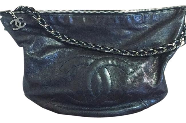 Chanel Black Caviar Leather Hobo Bag 