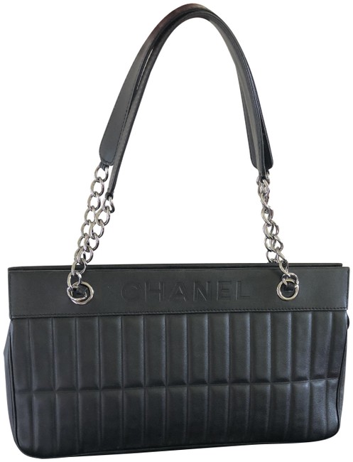 Chanel Black Lambskin Leather Satchel 