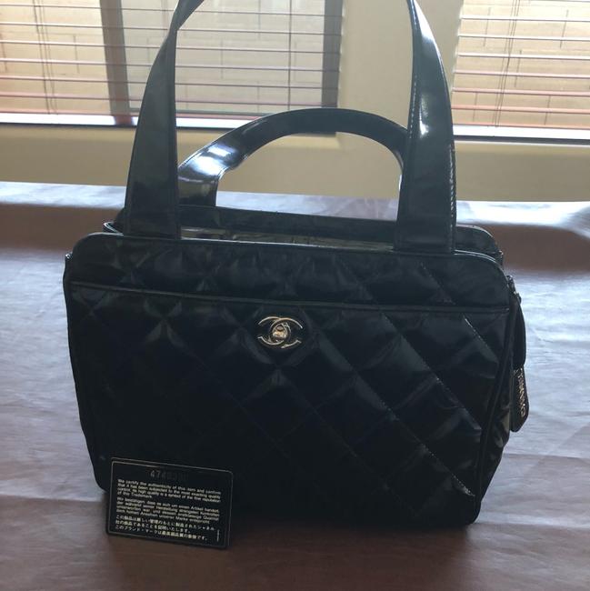 Chanel Black Patent Leather Satchel 