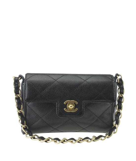 Chanel Black Vintage Classic Square Caviar Quilted Leather 166701 Clutch 