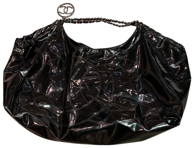 Chanel Black Vinyl Hobo Bag 