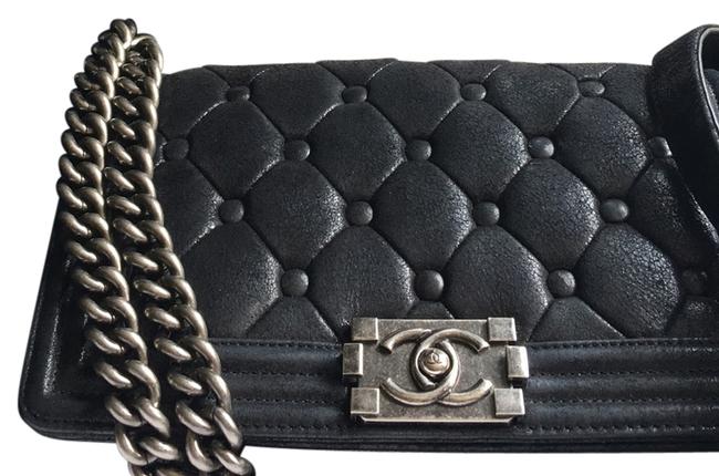 Chanel Black with Gunmetal Chain Clutch 