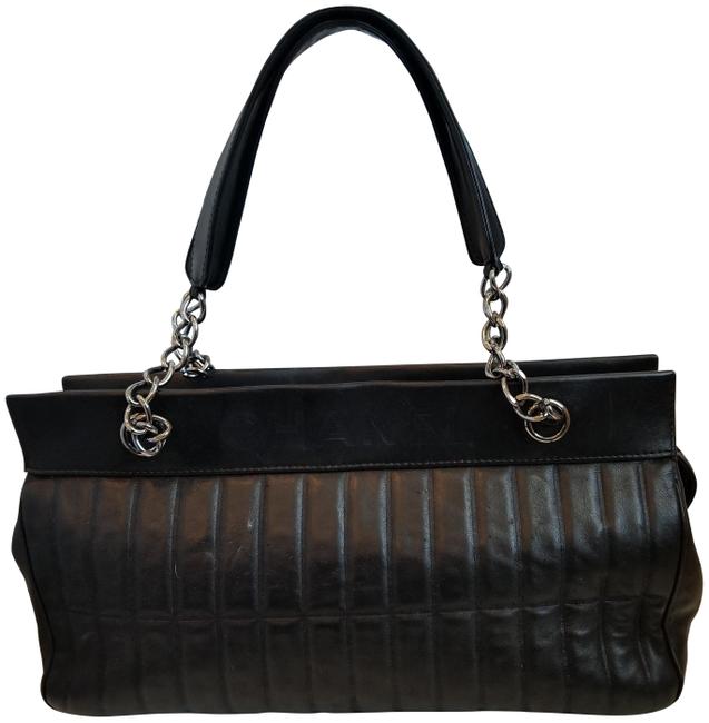 Chanel Black with Silver Hardware Lambskin Leather Satchel 