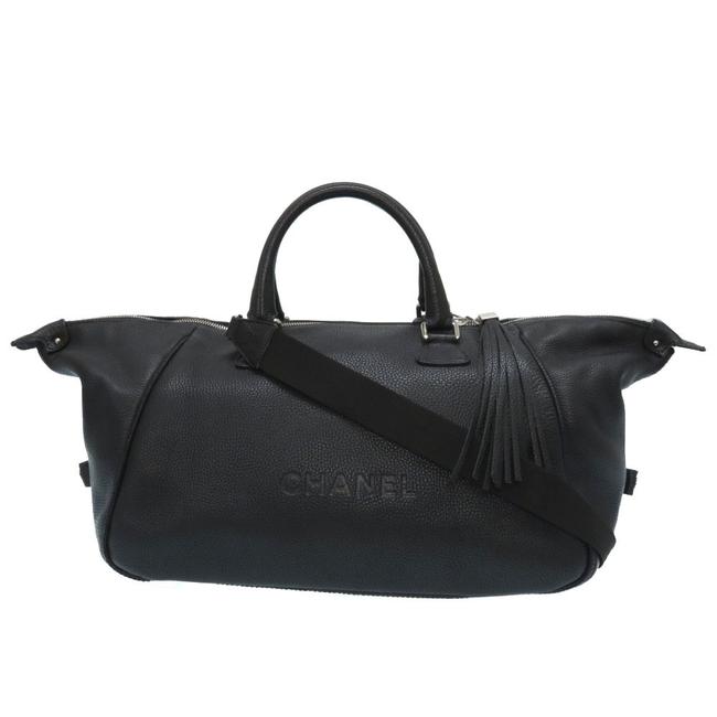 Chanel Boston Bag 0149chanel Unisex Black Leather Satchel 