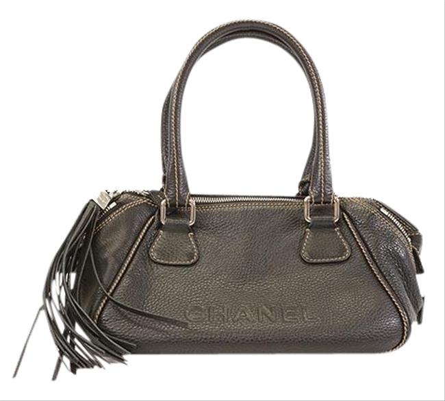Chanel Boston Bag Women's Handbag Black Leather Satchel 
