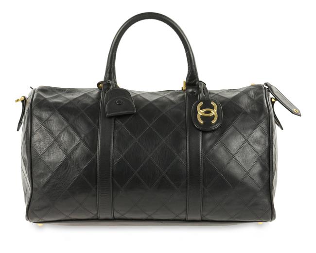Chanel Boston Black Leather Satchel 