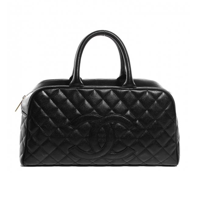 Chanel Bowler Black Leather Satchel 
