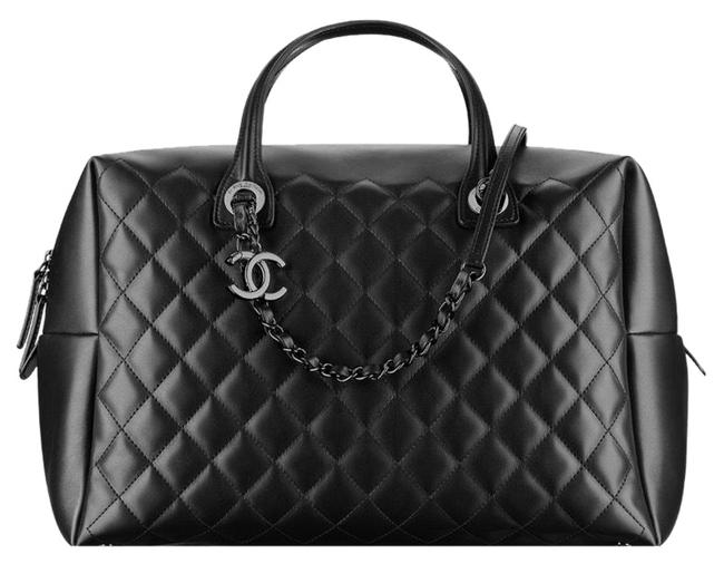 Chanel Bowling Bag Large Weight Bowling Bag Rare Find Leather Satchel 