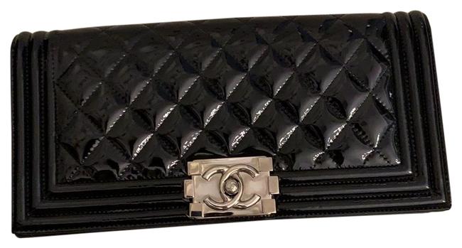 Chanel Boy Black Patent Leather Clutch 
