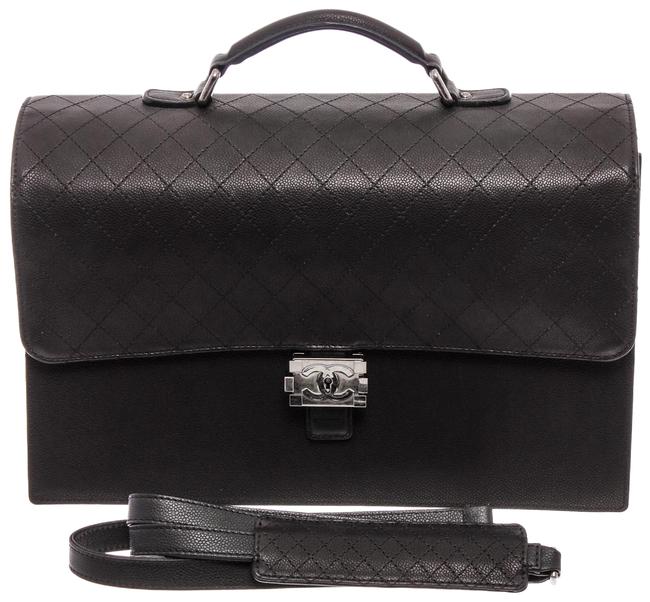 Chanel Boy Briefcase Black Caviar Leather Satchel 