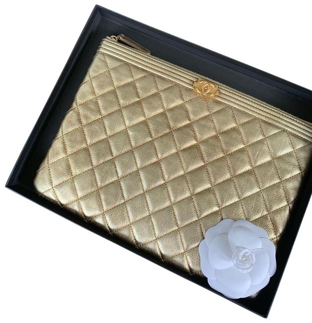 Chanel Boy Gold Clutch 