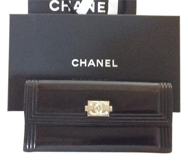 Chanel Long Wallet Boy Le Black Leather Clutch 