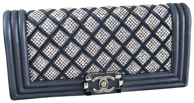 Chanel Boy Suede Crystal Embellished Clutch 