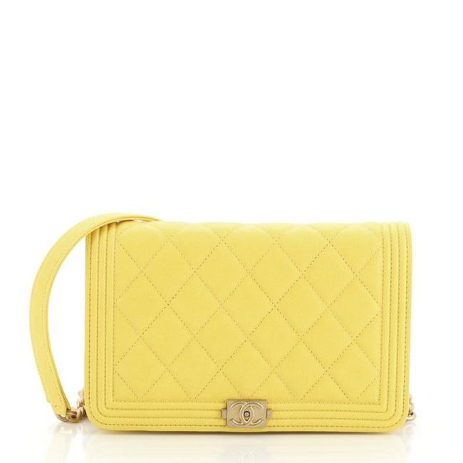 Chanel Boy Wallet on Chain Quilted Caviar Clutch 