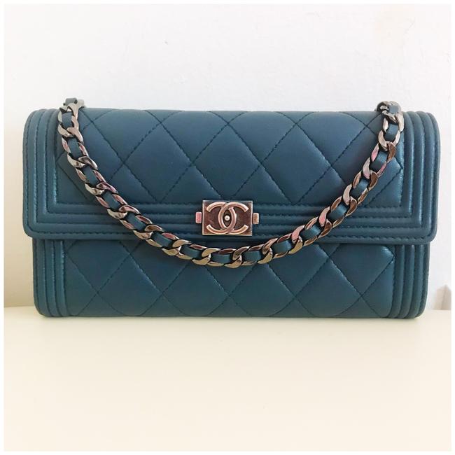 Chanel Boy Wallet with Chain Added Clutch 